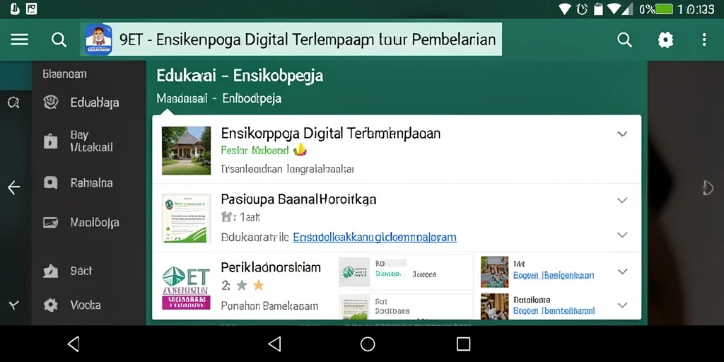 Antarmuka aplikasi Ensiklopedia 9ET yang menarik dan interaktif.