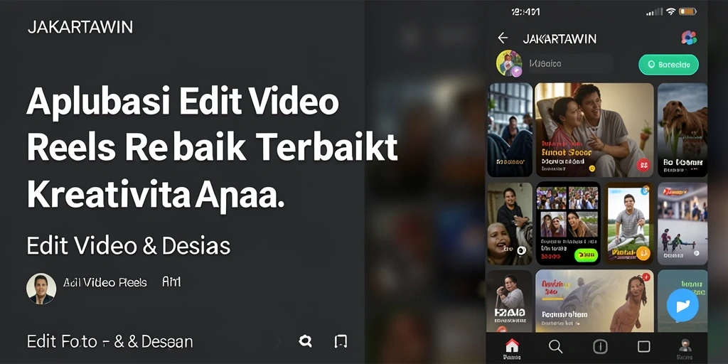 Antarmuka pengguna yang intuitif di aplikasi JAKARTAWIN untuk Edit Video Reels.