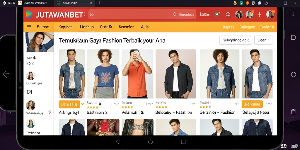 Antarmuka JUTAWANBET yang modern dan fungsional untuk belanja fashion.