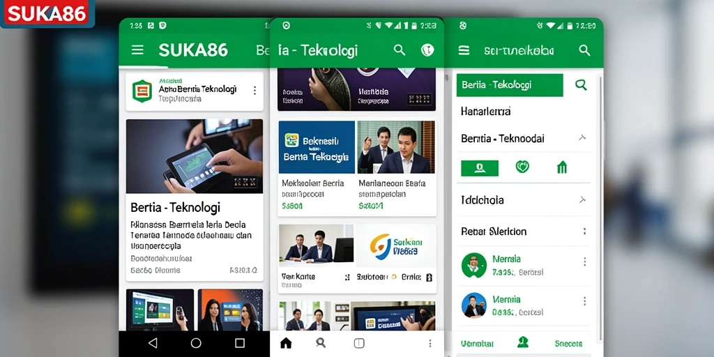 Tampilan antarmuka aplikasi SUKA86 yang modern dan user-friendly.