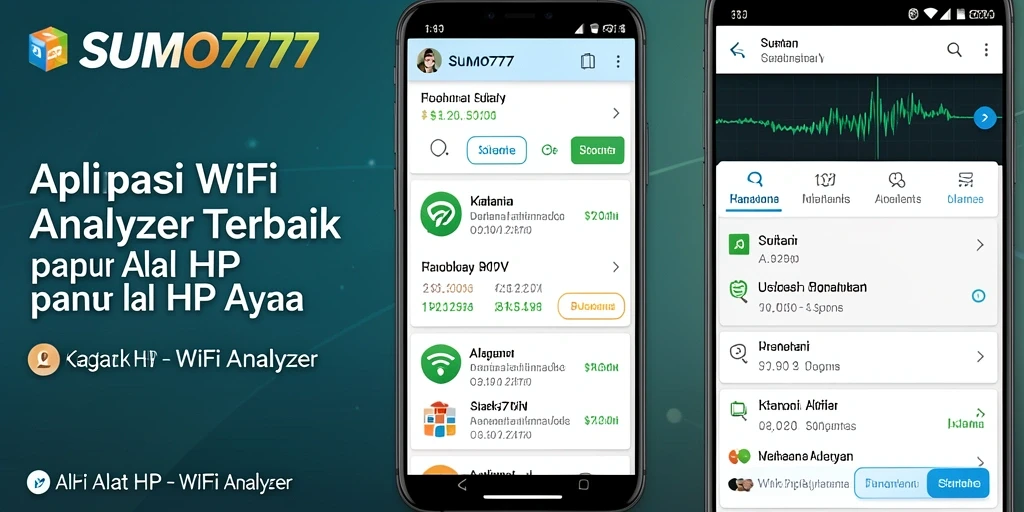 Tampilan antarmuka aplikasi SUMO777 sebagai WiFi Analyzer yang informatif.